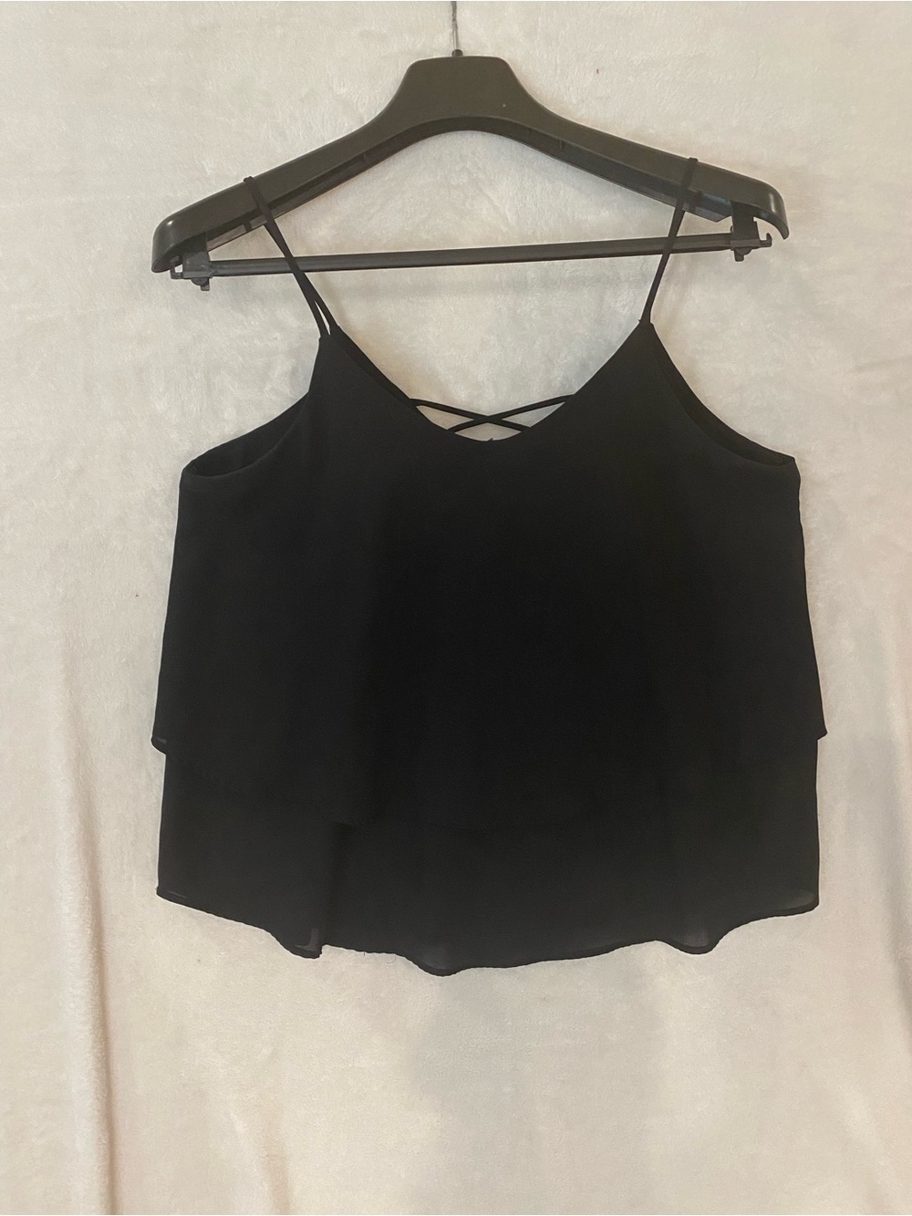 Annabella Black Layered Spaghetti Strap Camisole US XL